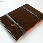 jurnal handmade piele intoarsa maro3